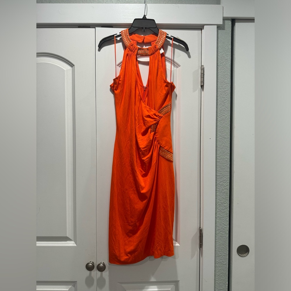 Cache Orange Midi Dress